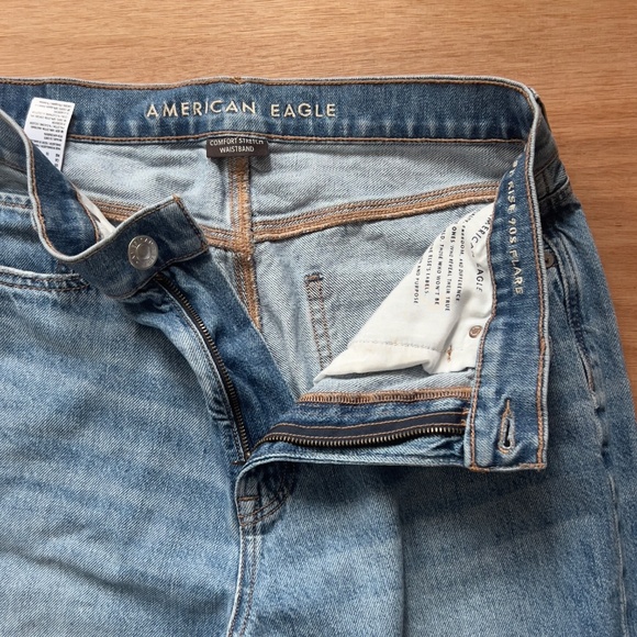 American Eagle Highest Rise 90's Flare US 10 Short L26" blue distressed - Picture 4 of 8